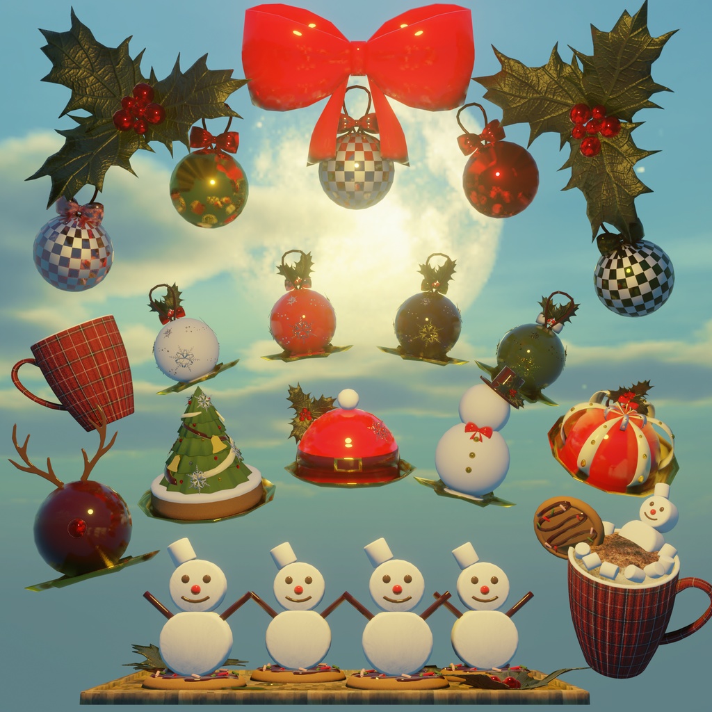 クリスマス部屋飾り(185点)