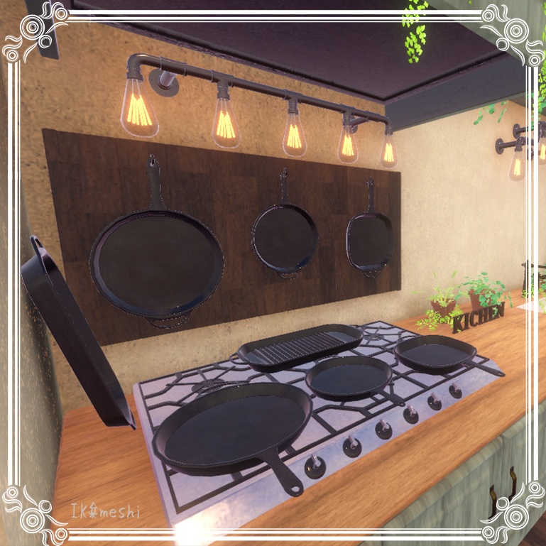 キッチンを作る予定が、気づいたら庭まで作っていたセット(多分530点)