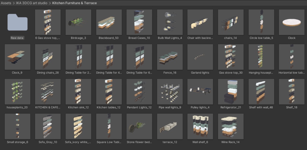キッチンを作る予定が、気づいたら庭まで作っていたセット(多分530点)