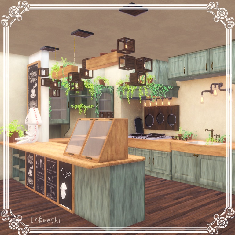 キッチンを作る予定が、気づいたら庭まで作っていたセット(多分530点)