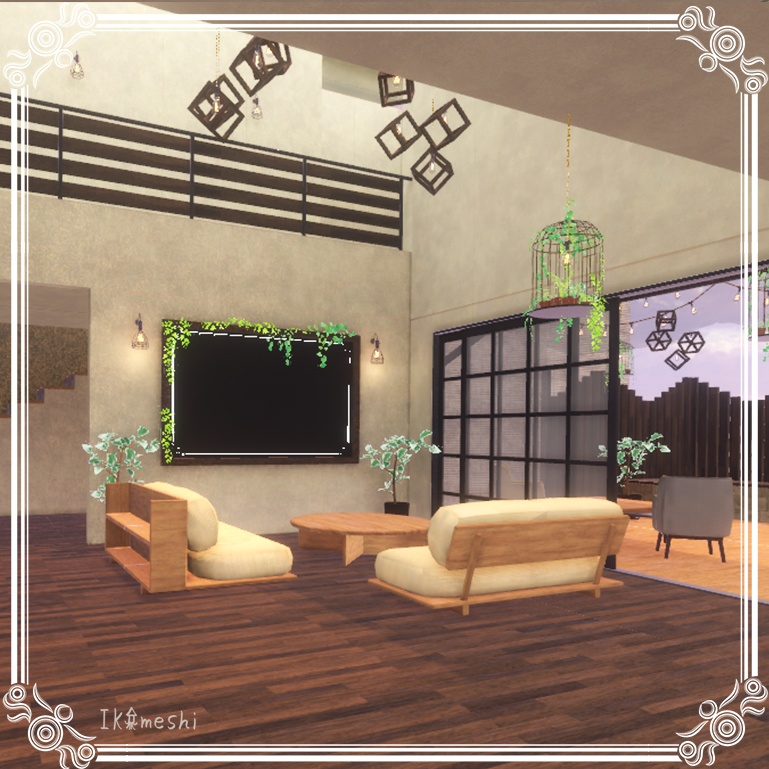 キッチンを作る予定が、気づいたら庭まで作っていたセット(多分530点)