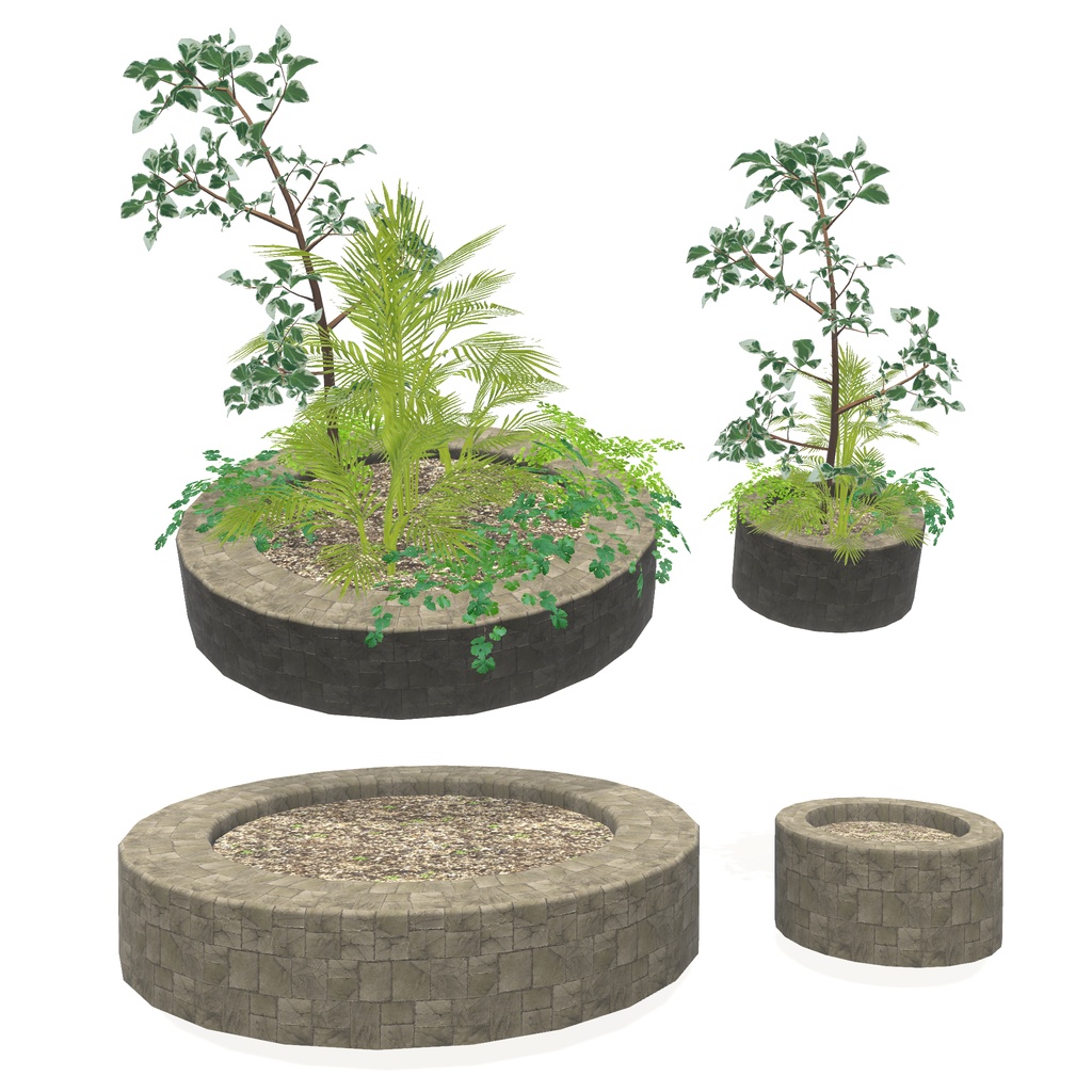 キッチンを作る予定が、気づいたら庭まで作っていたセット(多分530点)