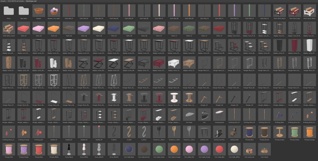 【VRChat想定】ブティック開店前セット(185点)