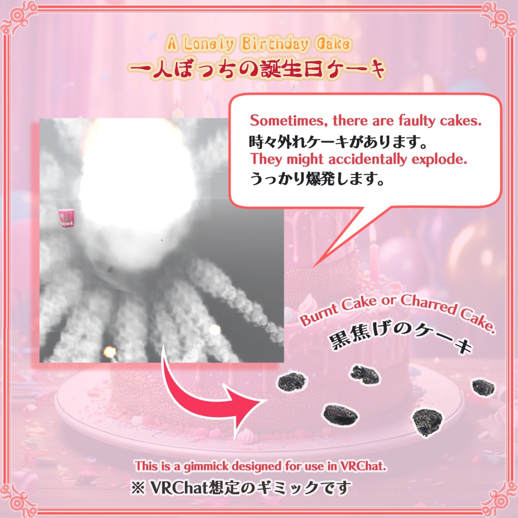 【VRChat想定】一人ぼっちの誕生日ケーキ(78点)
