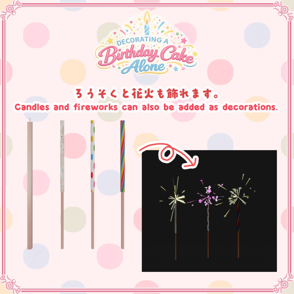 【VRChat想定】一人ぼっちで飾る誕生日ケーキ(124点)