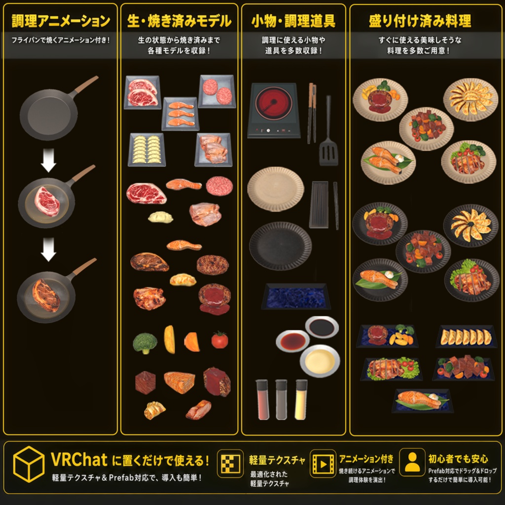 【VRChat想定】フライパン飯