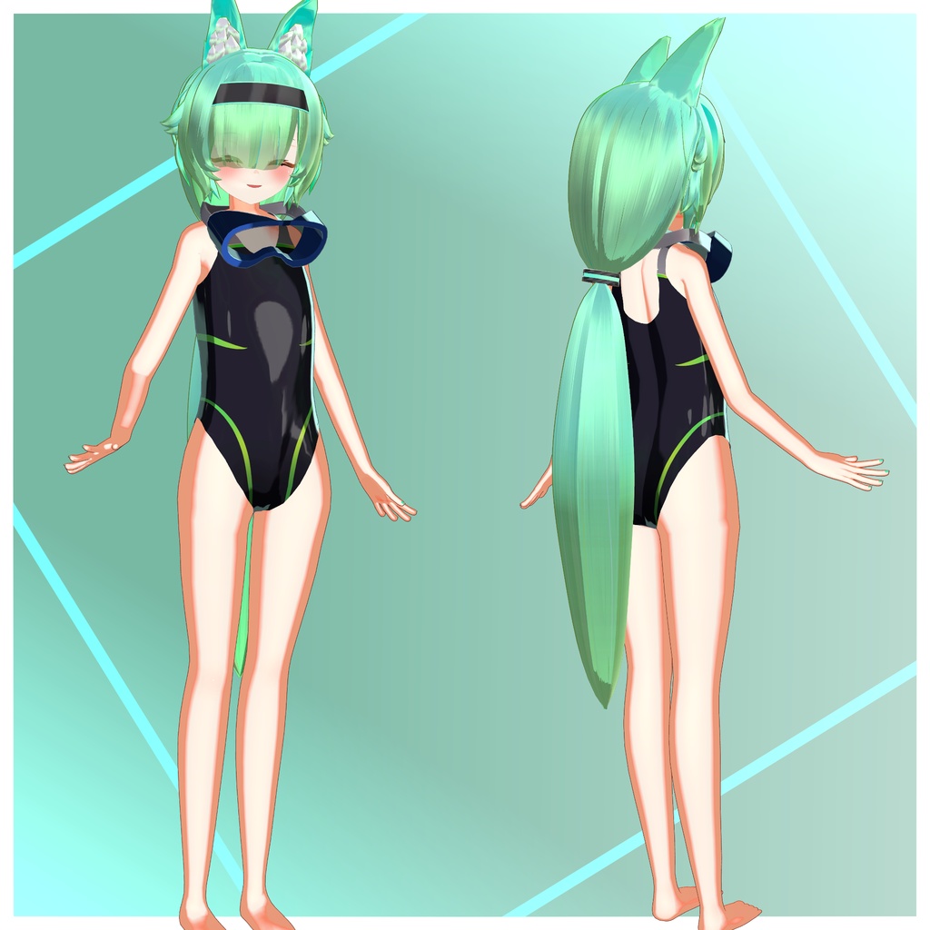 【火納奈共通素体向け】シンプル水着セット