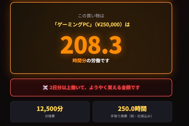 【NO.3】そのスニーカー、何時間分の労働か計算したら買うのやめた話【時給換算ツール・無料】