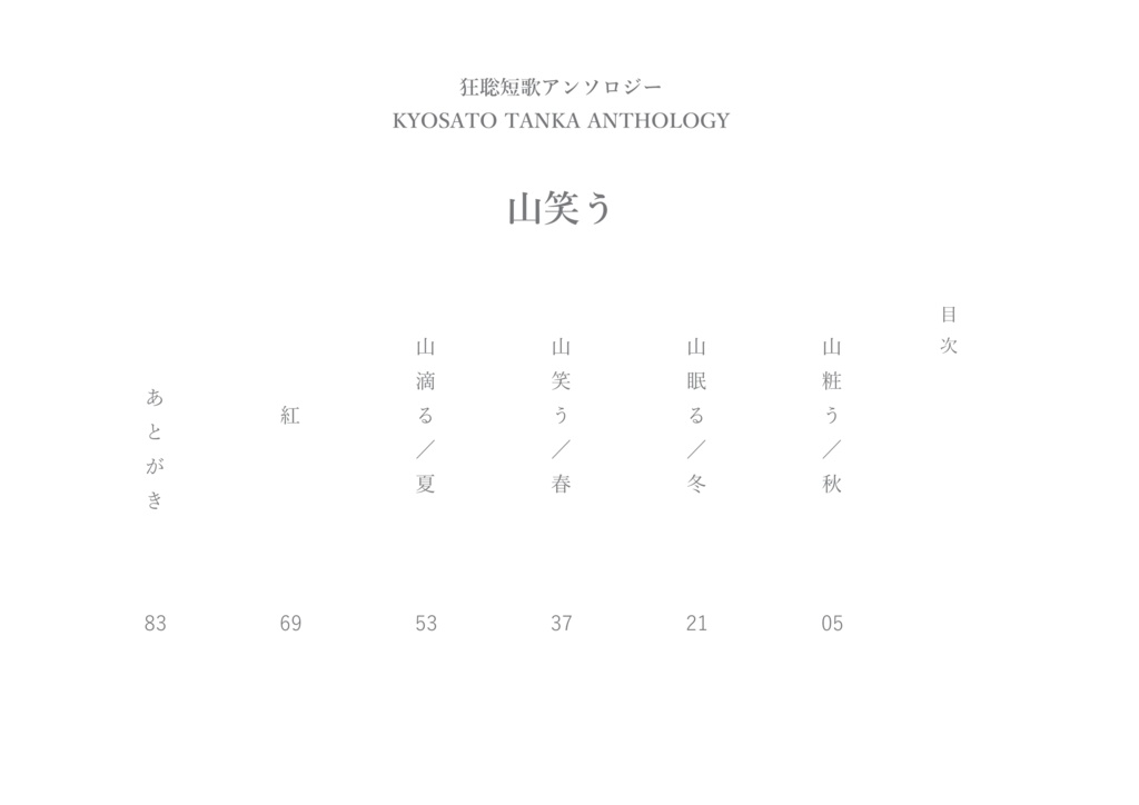 狂聡短歌アンソロジー『山笑う』