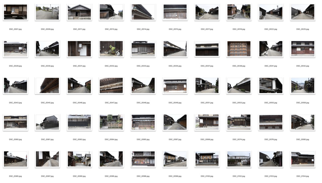 【背景資料画像】宿場町〜妻籠宿・馬籠宿・奈良井宿・関宿・大内宿