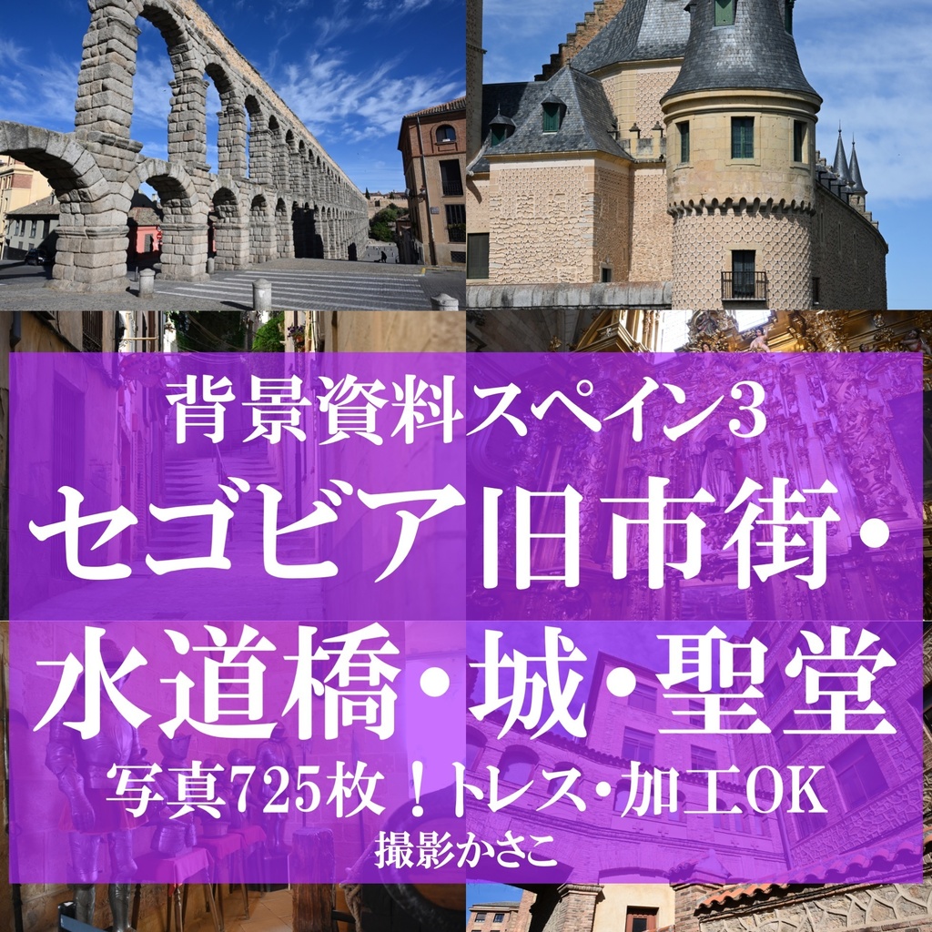 【背景資料画像】スペイン３世界遺産セゴビア旧市街・水道橋・城・聖堂
