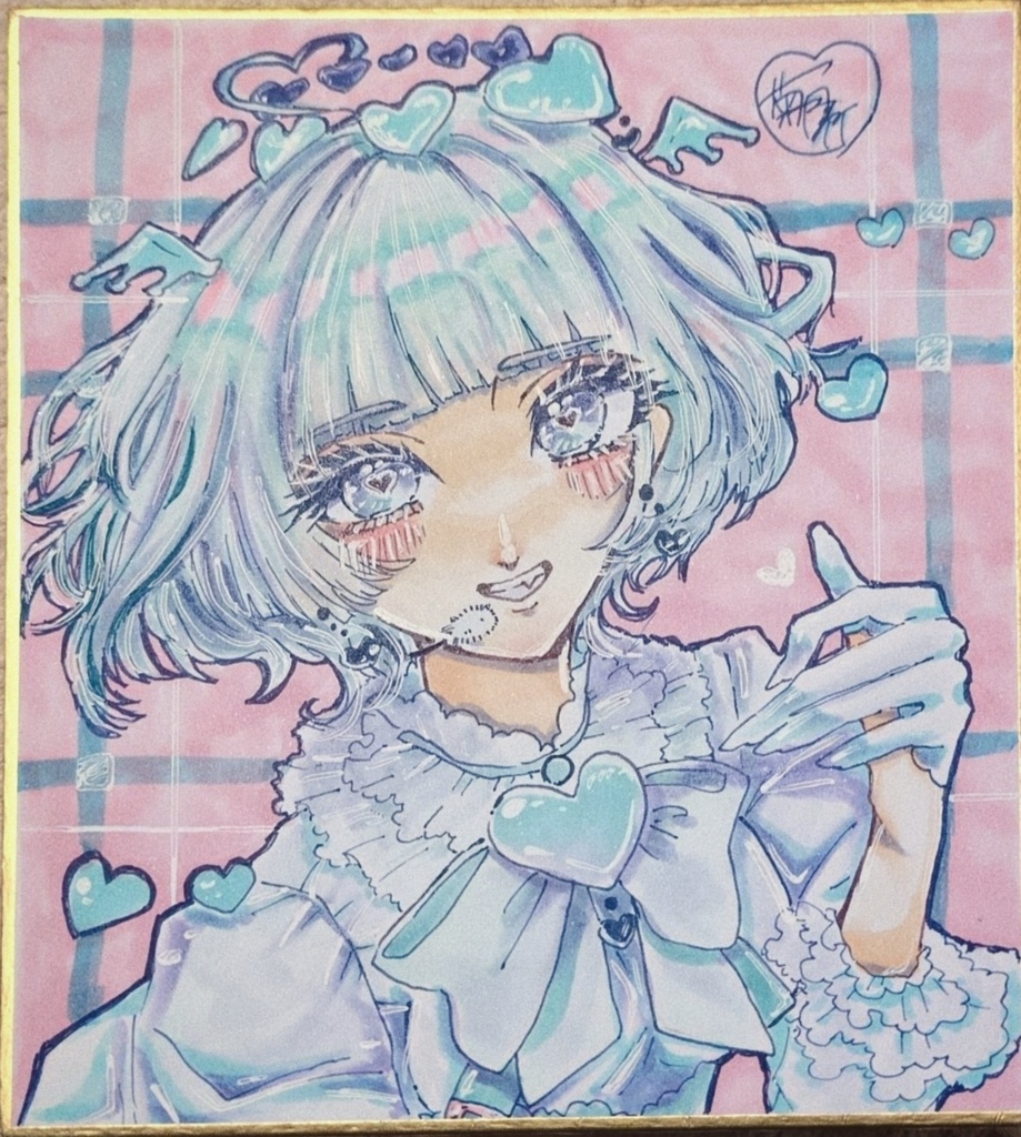 オリジナル 手描き色紙 