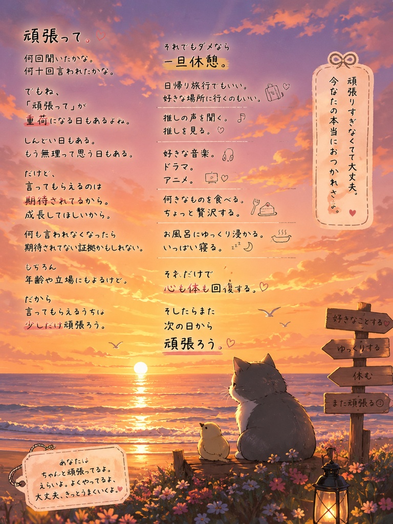 心が軽くなるお守りアート10枚セット｜猫と空の癒し待受画像