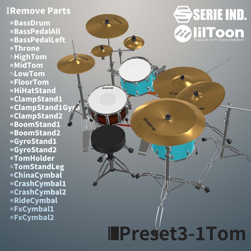 SI-DrumSet | Unity上で改変可能なドラムセット | VRChat想定