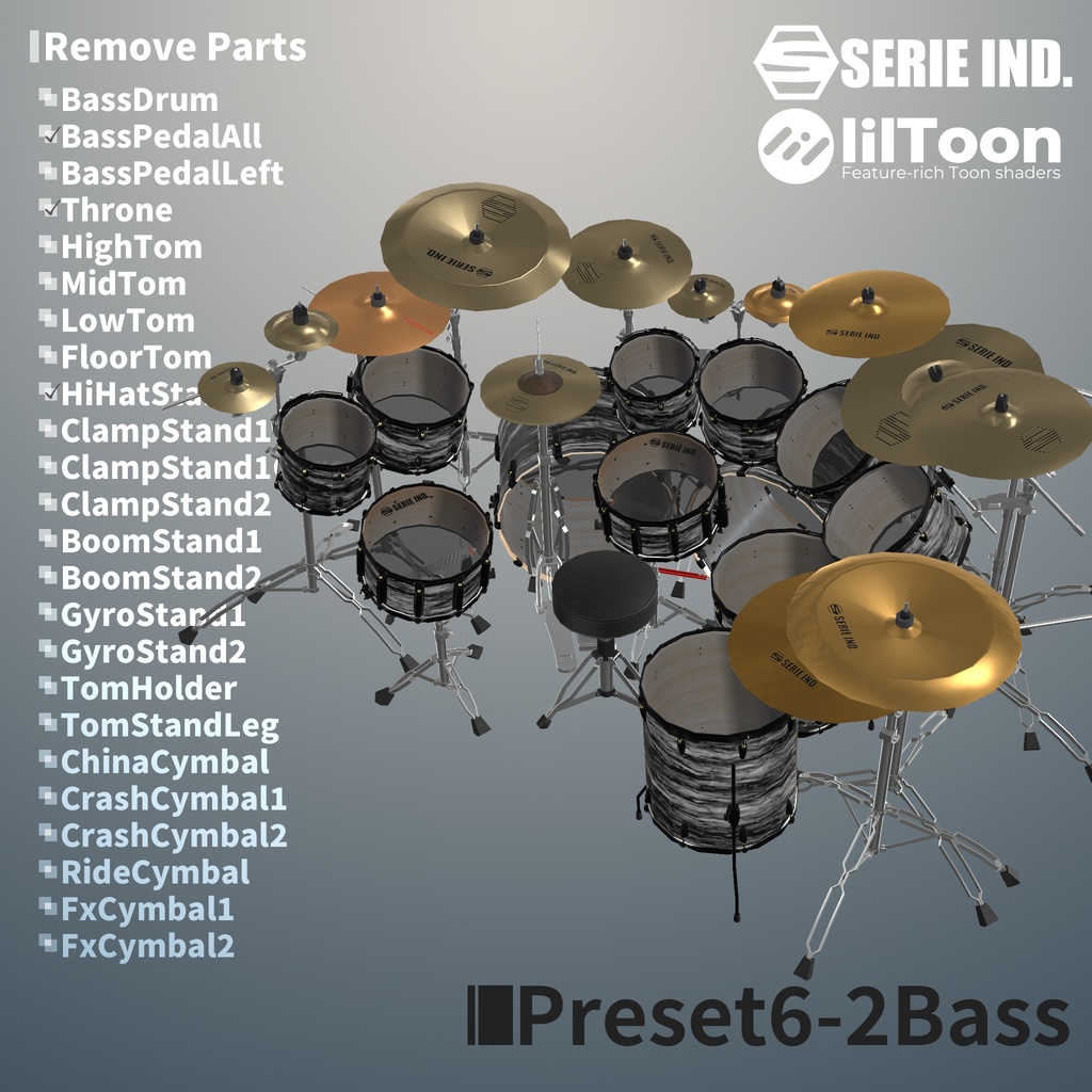 SI-DrumSet | Unity上で改変可能なドラムセット | VRChat想定