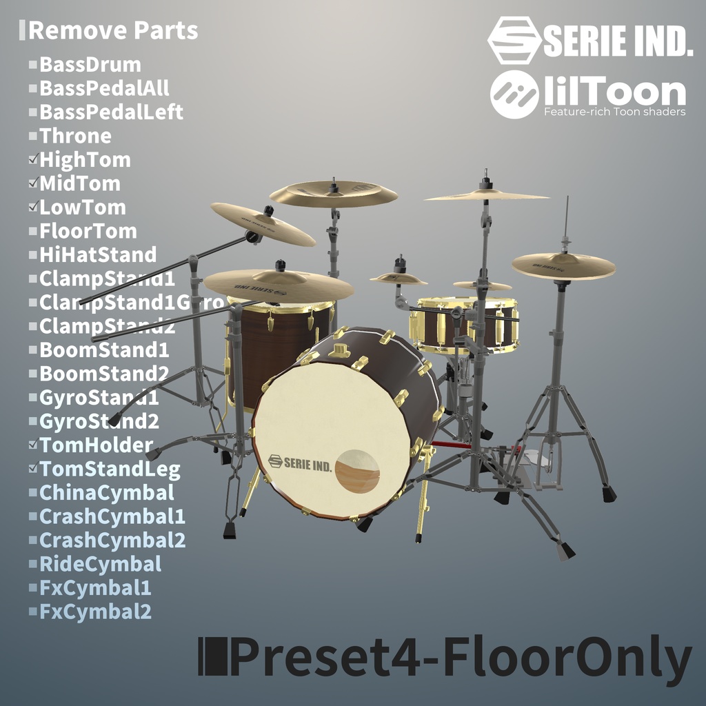 SI-DrumSet | Unity上で改変可能なドラムセット | VRChat想定