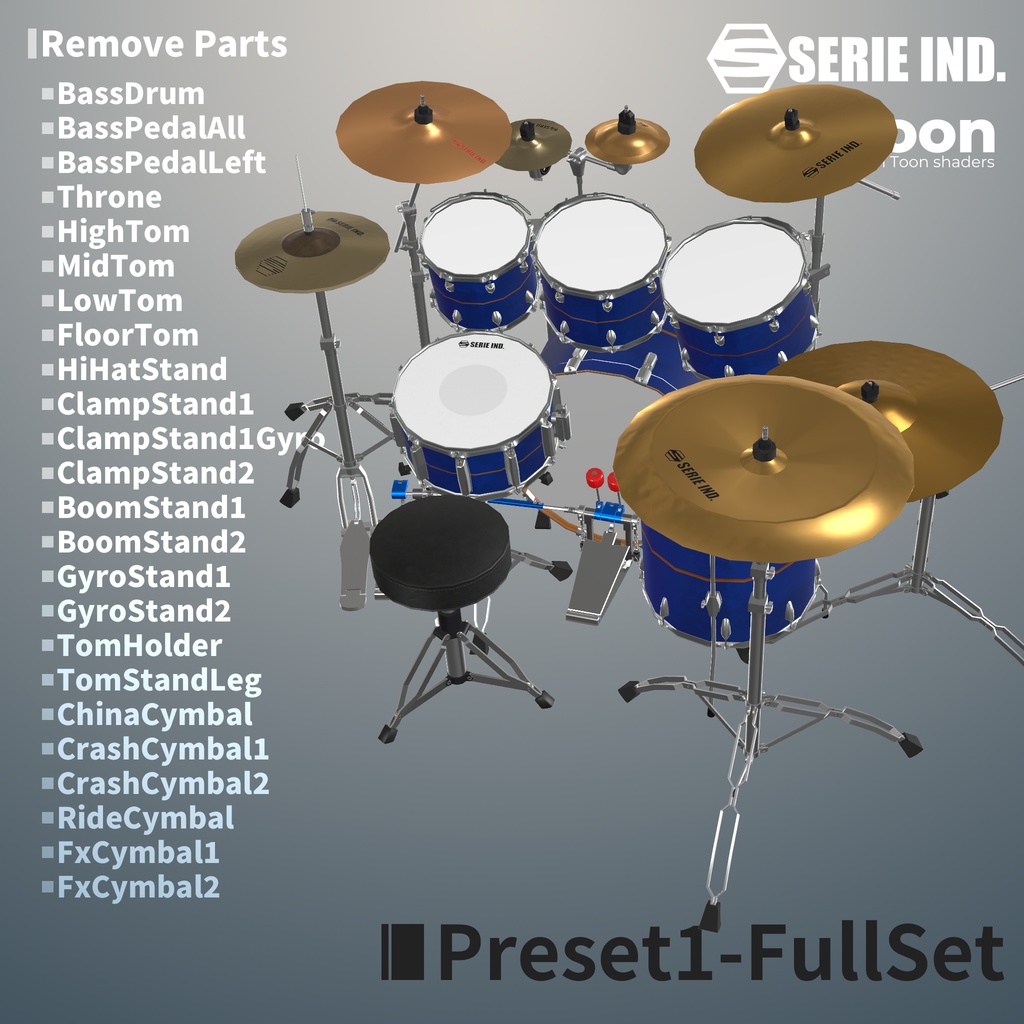 SI-DrumSet | Unity上で改変可能なドラムセット | VRChat想定