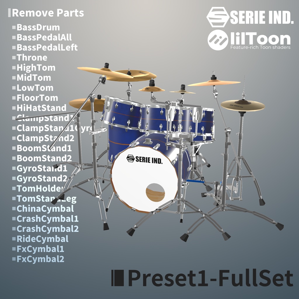SI-DrumSet | Unity上で改変可能なドラムセット | VRChat想定