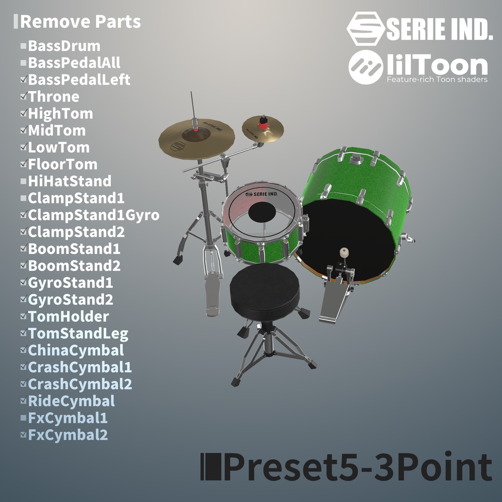 SI-DrumSet | Unity上で改変可能なドラムセット | VRChat想定
