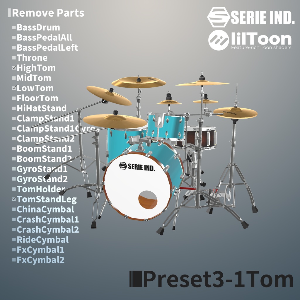 SI-DrumSet | Unity上で改変可能なドラムセット | VRChat想定