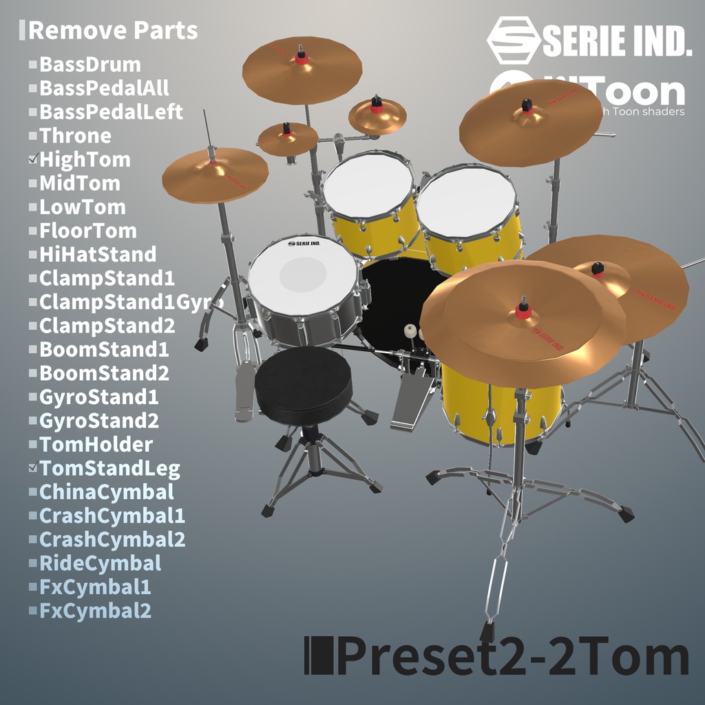 SI-DrumSet | Unity上で改変可能なドラムセット | VRChat想定