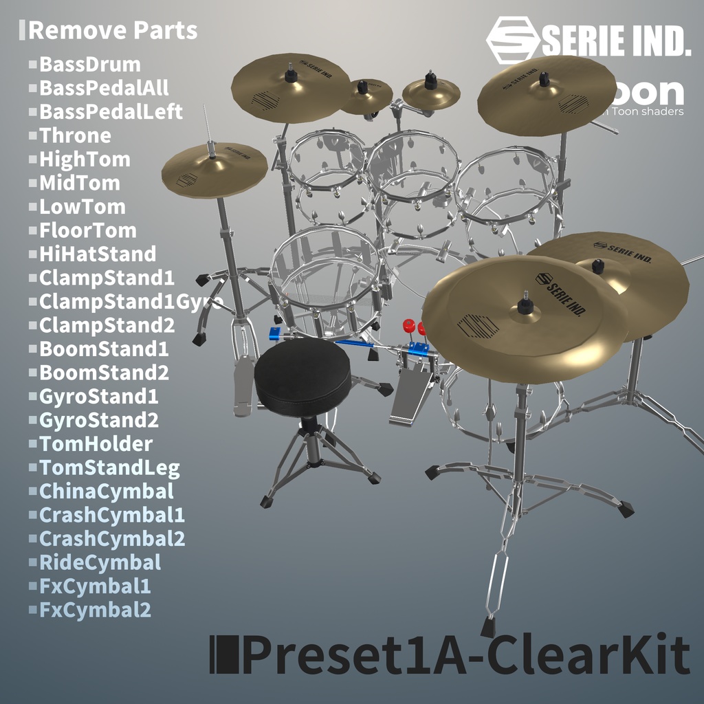 SI-DrumSet | Unity上で改変可能なドラムセット | VRChat想定