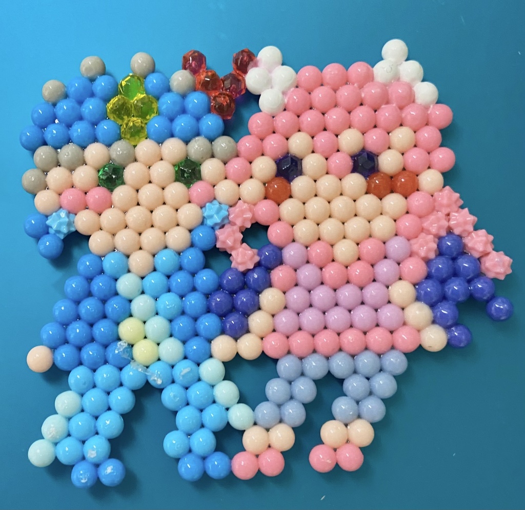 スタカマ夫婦/色紙・アクアビーズ