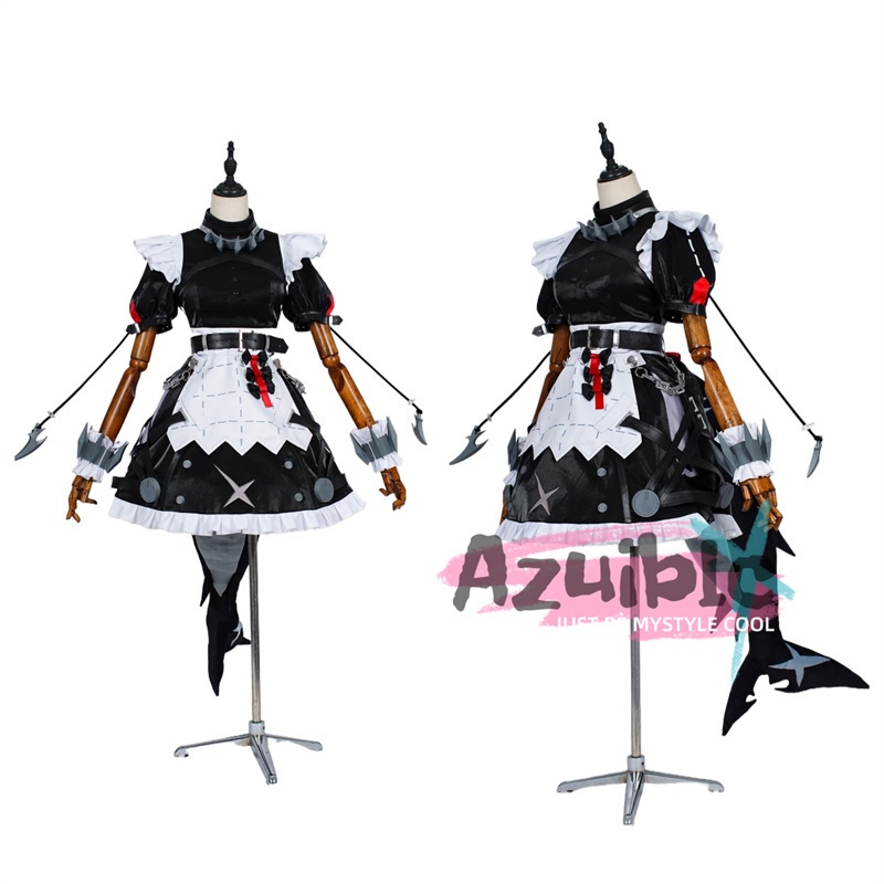 Azuiblc　ゼンレスゾーンゼロ エレン・ジョー コスプレ衣装　メイド服　サメ尻尾別途追加　ヴィクトリア家政　コスチューム　ハロウィン