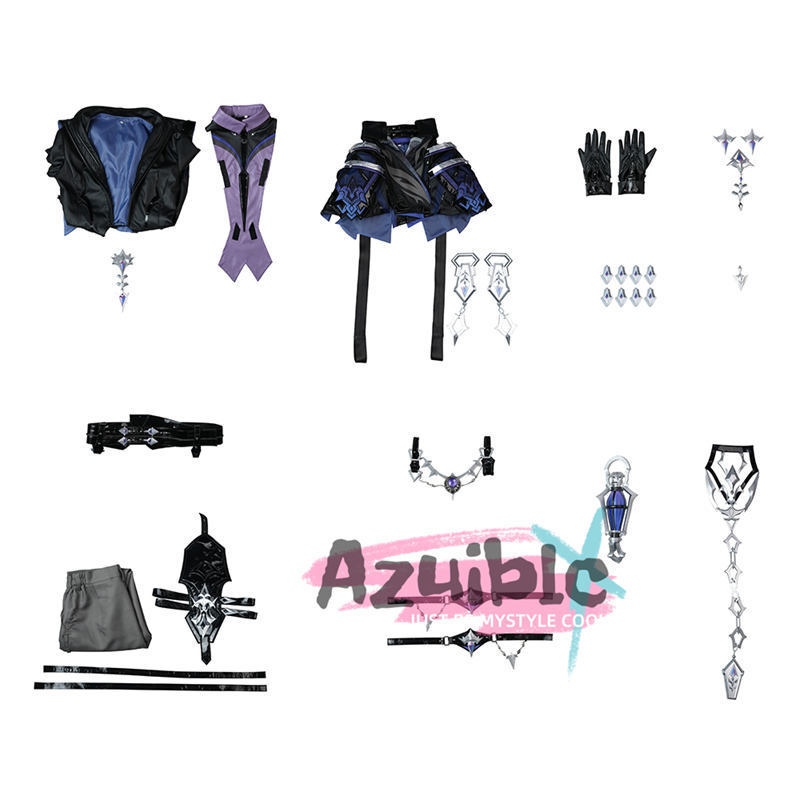 Azuiblc 原神 フリンズ コスチューム 舞台服 ナドクライ ライトキーパー 闇影と灯り 3d樹脂製アクセサリー