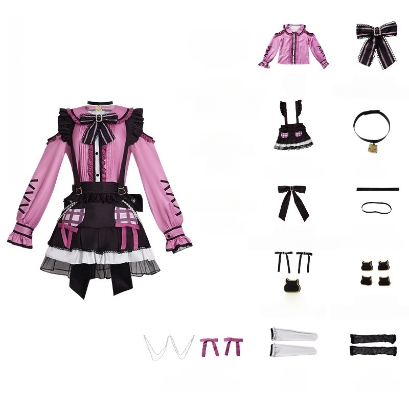 Azuiblc BanG Dream! ガルパ 湊 友希那 凛々しいRoseliaの歌姫 コスプレ衣装 ワンピース バンドリ! ガールズバンドパーティ!