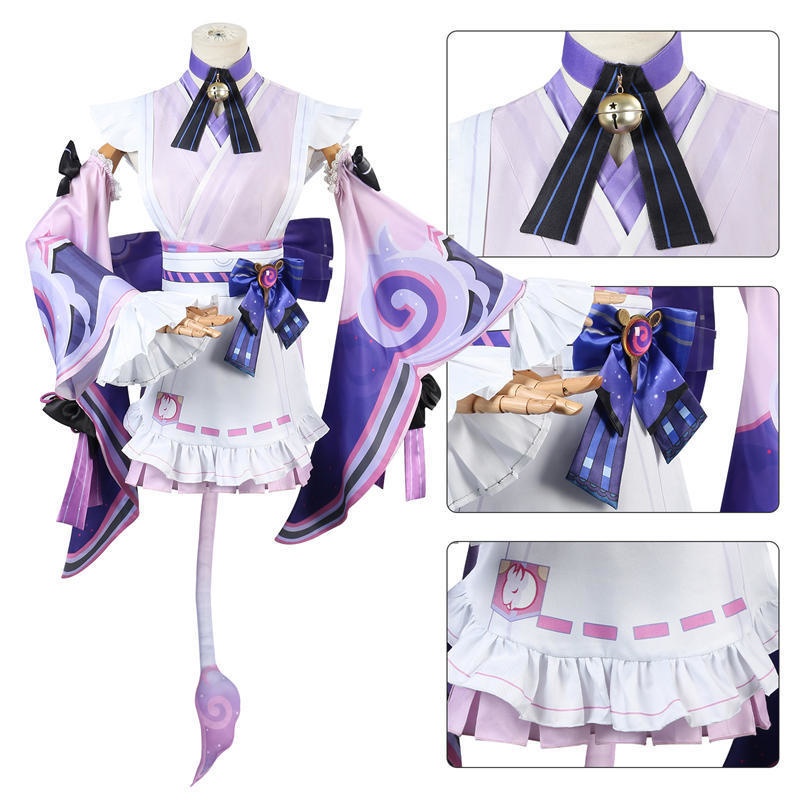 Azuiblc 原神 夢見月瑞希 コスプレ衣装 和服 ウィッグ+扇子追加可能 costume 仮装 イベント 祭り