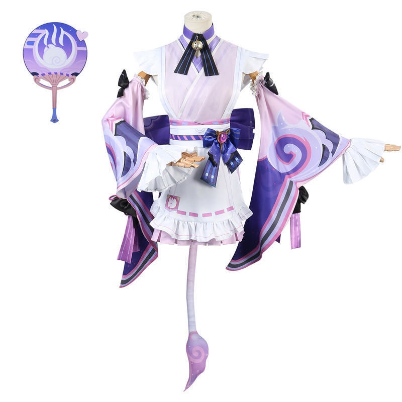 Azuiblc 原神 夢見月瑞希 コスプレ衣装 和服 ウィッグ+扇子追加可能 costume 仮装 イベント 祭り