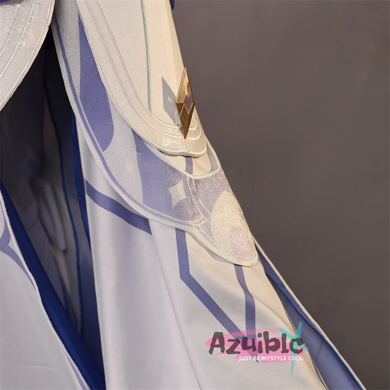 Azuiblc 原神コスプレ衣装 コロンビーナ(少女) 3D樹脂製パーツ 髪飾り付き ワンピース 再現衣装