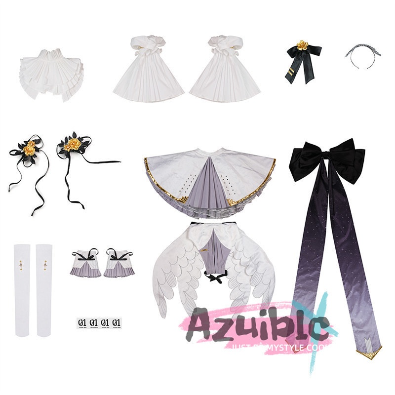 Azuiblc 初音ミク シンフォニー2025 舞台服 ワンピース 礼服 白色 王冠付き 講演 10th Anniversary コスプレ衣装
