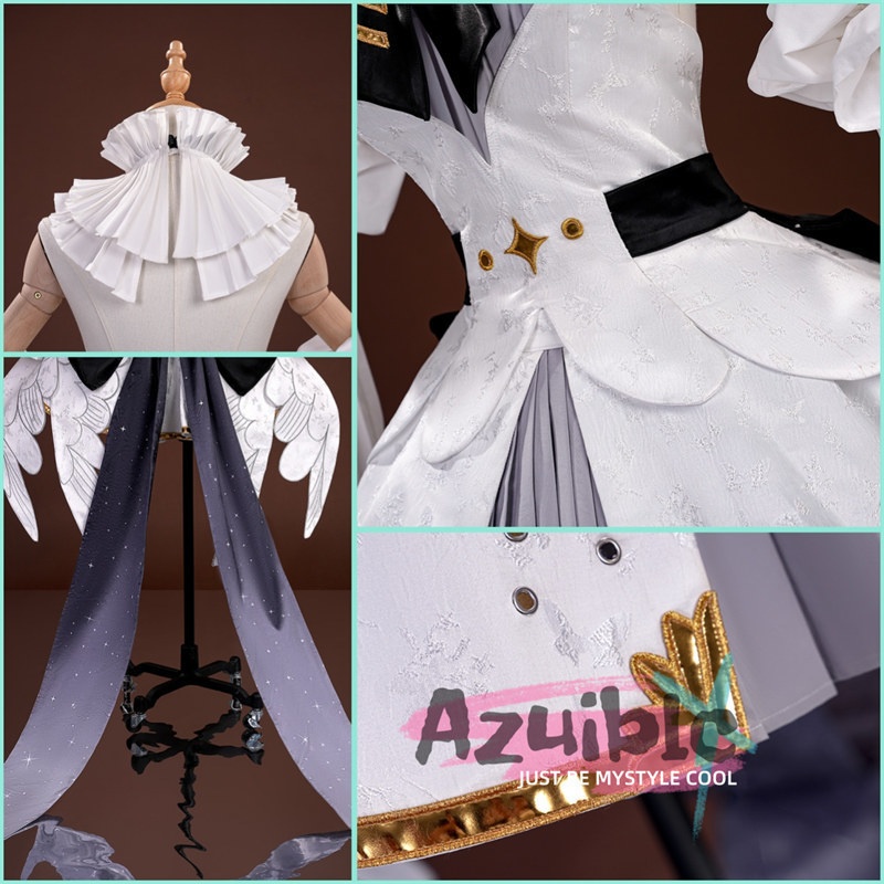 Azuiblc 初音ミク シンフォニー2025 舞台服 ワンピース 礼服 白色 王冠付き 講演 10th Anniversary コスプレ衣装