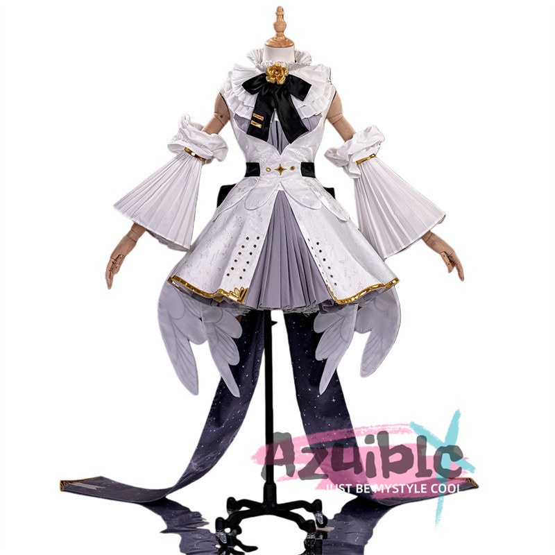 Azuiblc 初音ミク シンフォニー2025 舞台服 ワンピース 礼服 白色 王冠付き 講演 10th Anniversary コスプレ衣装