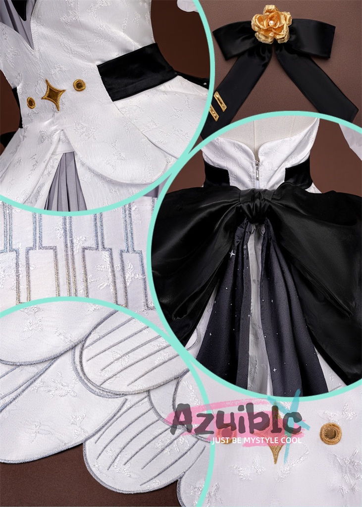 Azuiblc 初音ミク シンフォニー2025 舞台服 ワンピース 礼服 白色 王冠付き 講演 10th Anniversary コスプレ衣装