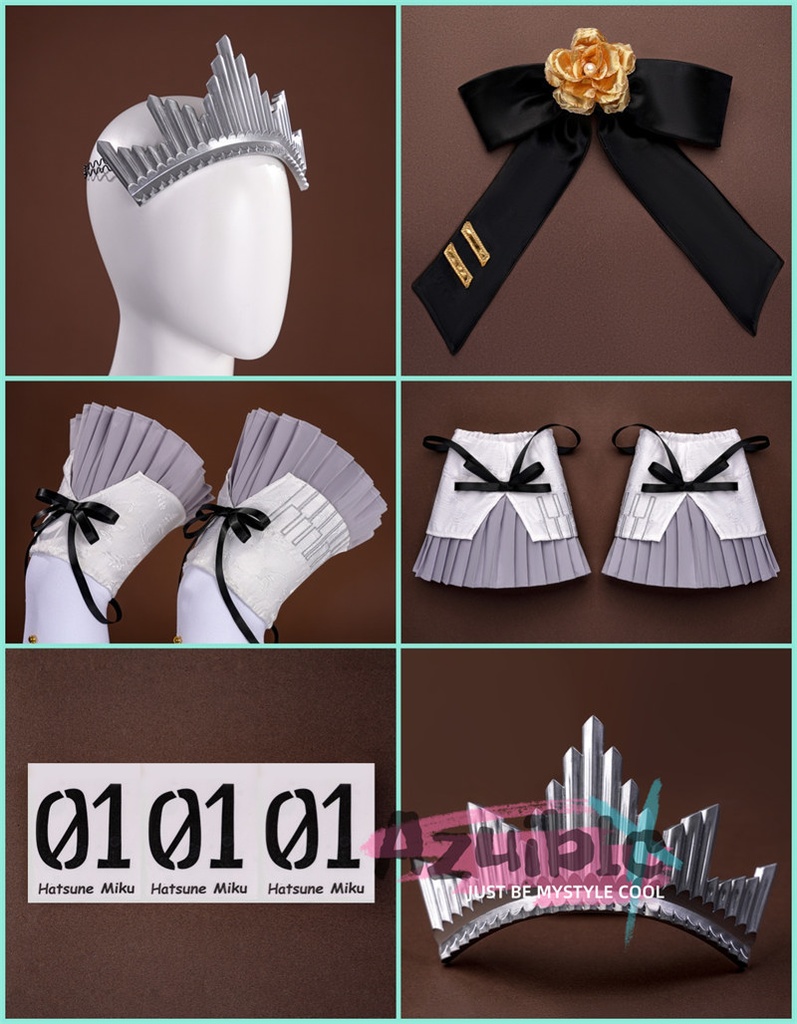 Azuiblc 初音ミク シンフォニー2025 舞台服 ワンピース 礼服 白色 王冠付き 講演 10th Anniversary コスプレ衣装