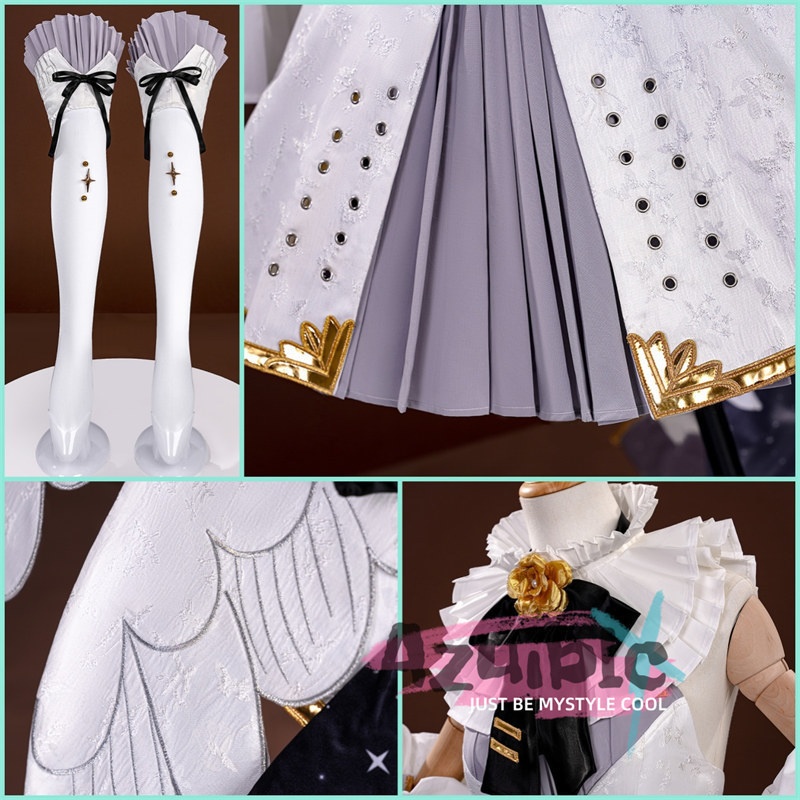 Azuiblc 初音ミク シンフォニー2025 舞台服 ワンピース 礼服 白色 王冠付き 講演 10th Anniversary コスプレ衣装