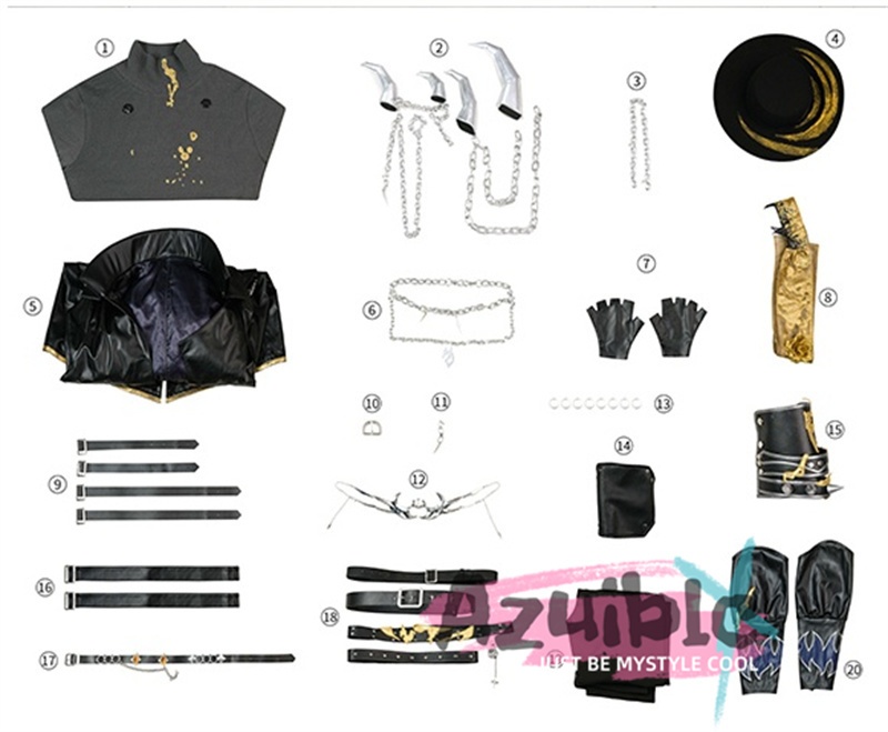 Azuiblc 第五人格 隠者 コスプレ衣装 隠者のUR衣装 金属パーツ+3d樹脂パーツ アルヴァ・ロレンツ コスチューム