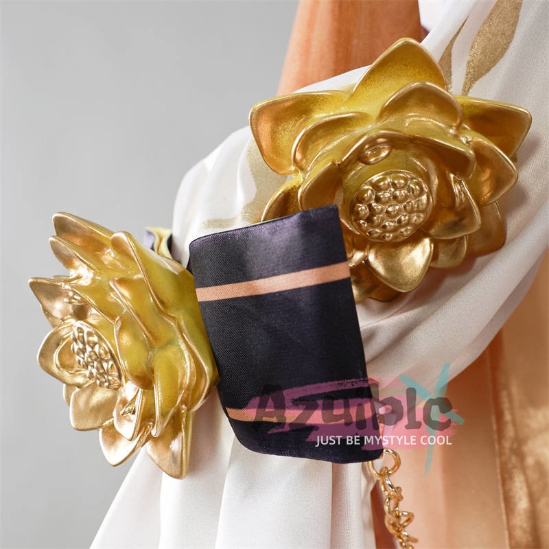 Azuiblc 崩壊スターレイル アグライア ワンピース 金属パーツ 黄金裔 オンパロス/オクヘイマ ウィッグ+サンダル+剣モデル追加対応 コスチューム 衣装