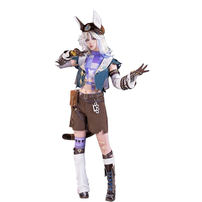 Azuiblc 第五人格 幻灯師 フラバルー コスチューム アマンダ・ゲイティス 尻尾&帽子付 コスプレ衣装