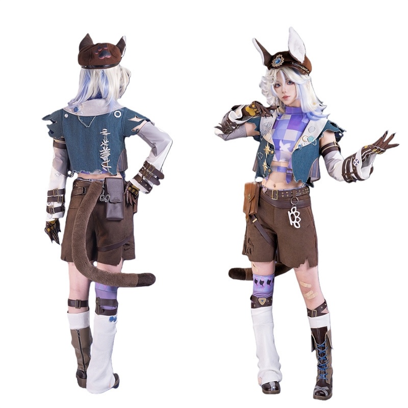 Azuiblc　第五人格　幻灯師　 フラバルー  コスチューム　アマンダ・ゲイティス　尻尾＆帽子付　コスプレ衣装