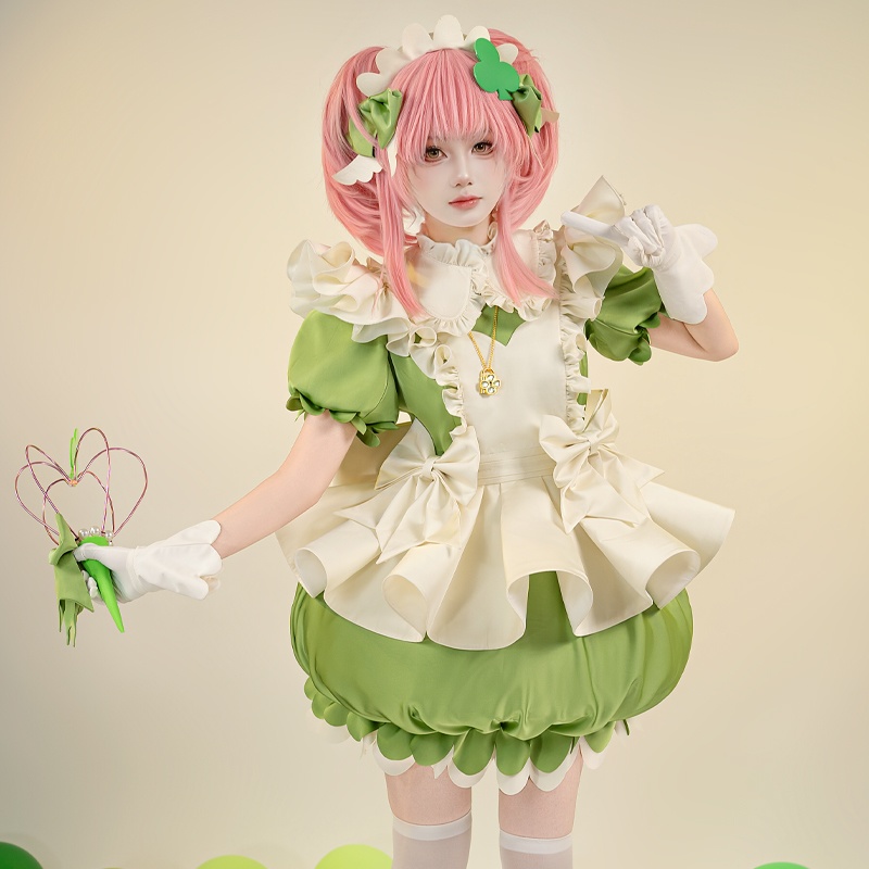 Azuiblc しゅごキャラ! 日奈森亜夢 コスプレ衣装 スゥ ワンピース 緑色 ひなもり あむ