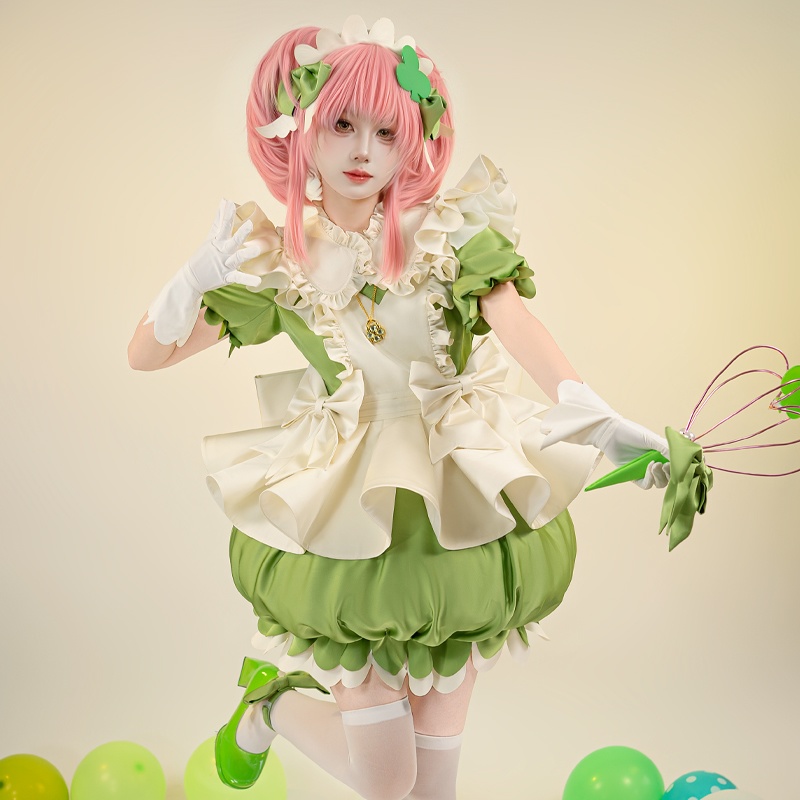 Azuiblc しゅごキャラ! 日奈森亜夢 コスプレ衣装 スゥ ワンピース 緑色 ひなもり あむ