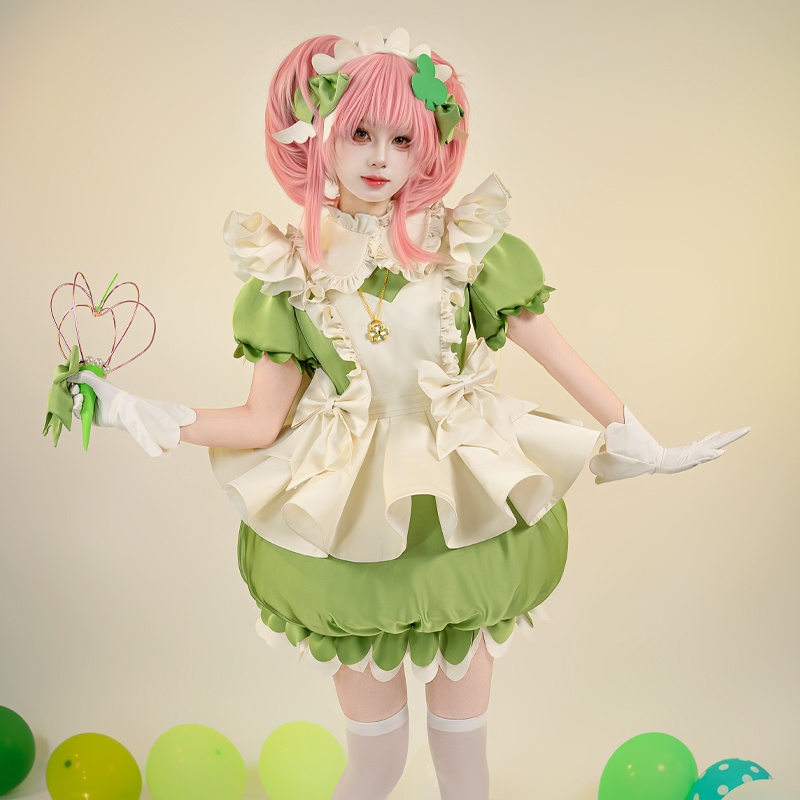 Azuiblc しゅごキャラ! 日奈森亜夢 コスプレ衣装 スゥ ワンピース 緑色 ひなもり あむ