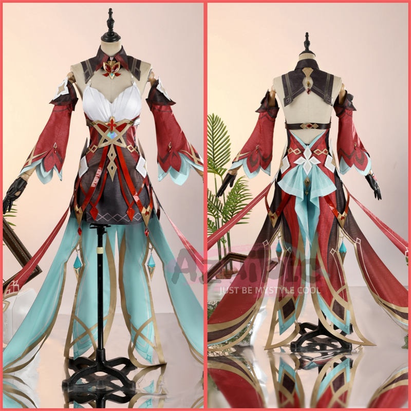 Azuiblc 原神 アリス コスプレ衣装 魔女 コスチューム ハロウィン ナドクライ編 仮装 ワンピース 帽子付き 3d樹脂パーツ