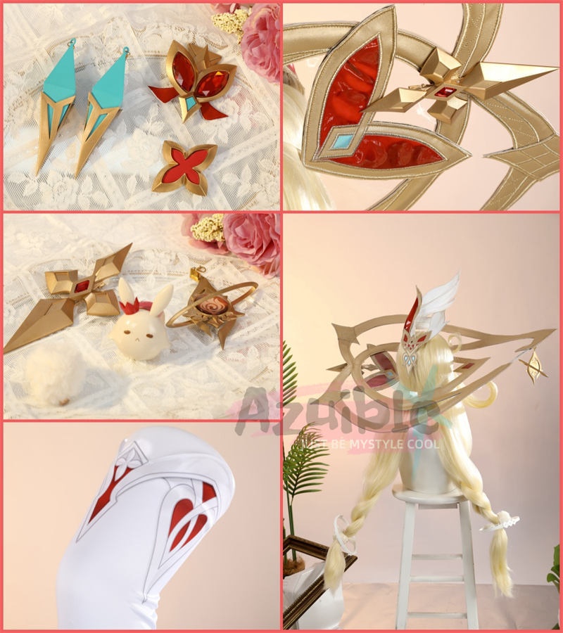 Azuiblc 原神 アリス コスプレ衣装 魔女 コスチューム ハロウィン ナドクライ編 仮装 ワンピース 帽子付き 3d樹脂パーツ