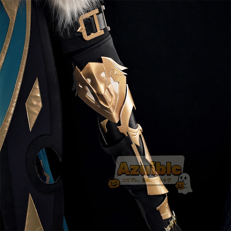 Azuiblc 原神 ファルカ コスプレ衣装 Varka コスチューム ナドクライ編 仮装 西風騎士団 大団長 腿甲3d樹脂製パーツ アクセサリー