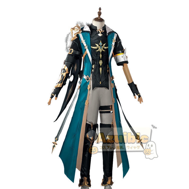 Azuiblc 原神 ファルカ コスプレ衣装 Varka コスチューム ナドクライ編 仮装 西風騎士団 大団長 腿甲3d樹脂製パーツ アクセサリー